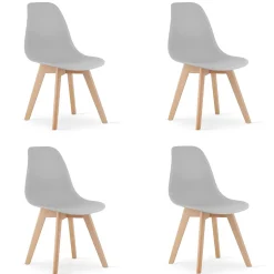 Valora KITO CHAISE Ergonomique en Bois Gris Salle à Manger x4