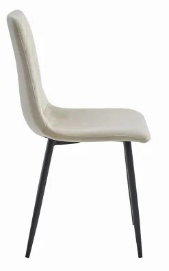 Valora TURIN Chaise Velours Beige Design Ergonomique x4