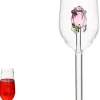Verre à vin rose 3D avec rose sculptée Élégant et unique