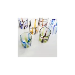 Verre Tirache Zafferano en verre borosilicate bicolore Bleu améthyste boîte de 6 pièces