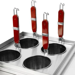 VERTES Cuiseur à pâtes Professionnel, électrique, 2x 1700 watts, 2 cuves de cuisson séparées de 6 litres chacune, 4 paniers