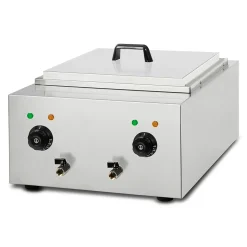 VERTES Cuiseur à pâtes Professionnel, électrique, 2x 1700 watts, 2 cuves de cuisson séparées de 6 litres chacune, 4 paniers