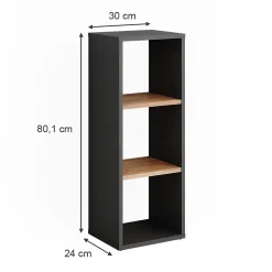 Vicco Armoire à chaussures Anthracite/chêne doré 30x80.1cm