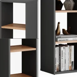 Vicco Armoire à chaussures Anthracite/chêne doré 30x80.1cm