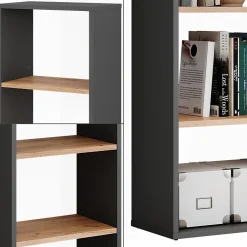 Vicco Armoire à chaussures Anthracite/chêne doré 40x90.5cm