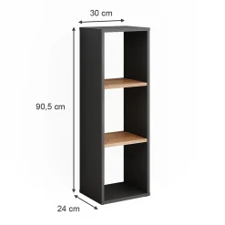 Vicco Armoire à chaussures Anthracite/chêne doré 30x90.5cm
