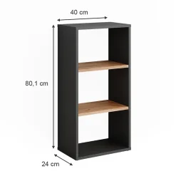 Vicco Armoire à chaussures Anthracite/chêne doré 40x80.1cm