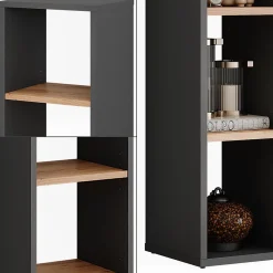 Vicco Armoire à chaussures Anthracite/chêne doré 21.6x80.1cm