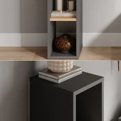 Vicco Armoire à chaussures Anthracite/chêne doré 21.6x80.1cm