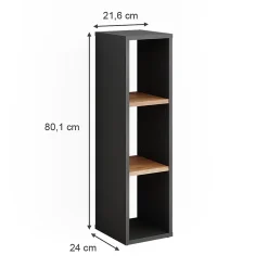 Vicco Armoire à chaussures Anthracite/chêne doré 21.6x80.1cm