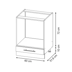 Vicco Armoire de cuisine Bleu foncé brillant 60cm sans PT