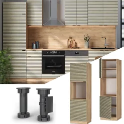 Vicco Armoire dencastrement de la cuisinière Panneau en chêne 60cm ouvert