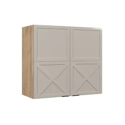 Vicco Armoire en verre GrisBeige 80cm