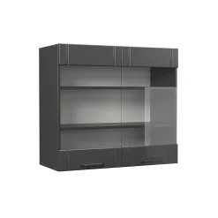 Vicco Armoire en verre Gris foncé 80cm