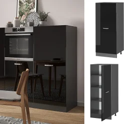 Vicco Armoire haute Noir Haute brillance 60cm