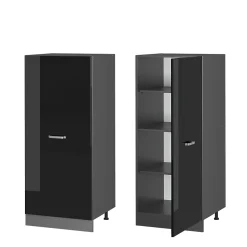 Vicco Armoire haute Noir Haute brillance 60cm
