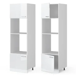 Vicco Armoire micro-ondes Blanc Haute brillance 60cm