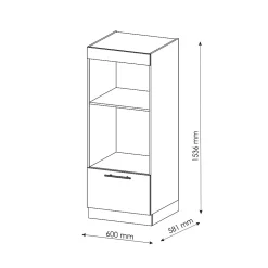 Vicco Armoire micro-ondes Vert Or Campagne 60cm ouvert