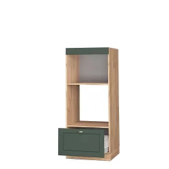 Vicco Armoire micro-ondes Vert Or Campagne 60cm ouvert