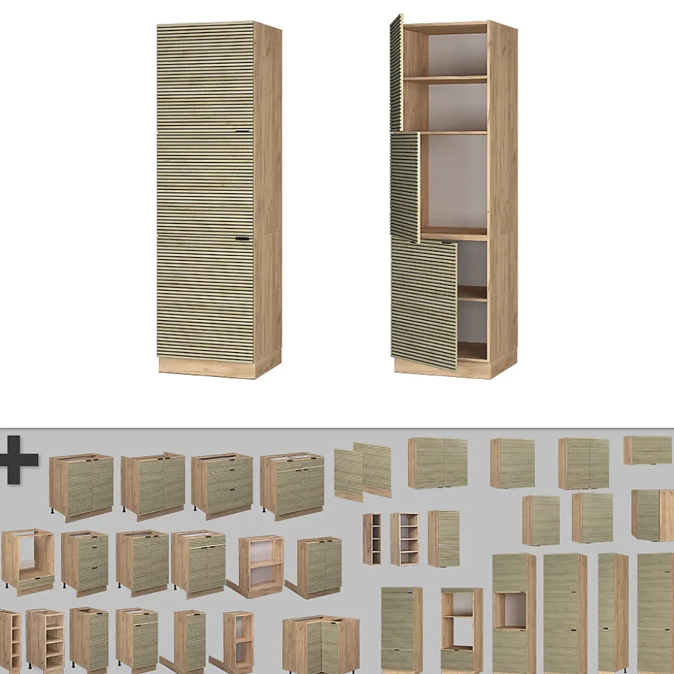 Vicco Armoire pour cuisinière Panneau en chêne 60cm