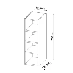 Vicco Armoire suspendue Chêne de force doré 15cm