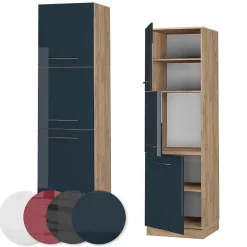 Vicco Armoires de cuisine Bleu foncé brillant 60cm