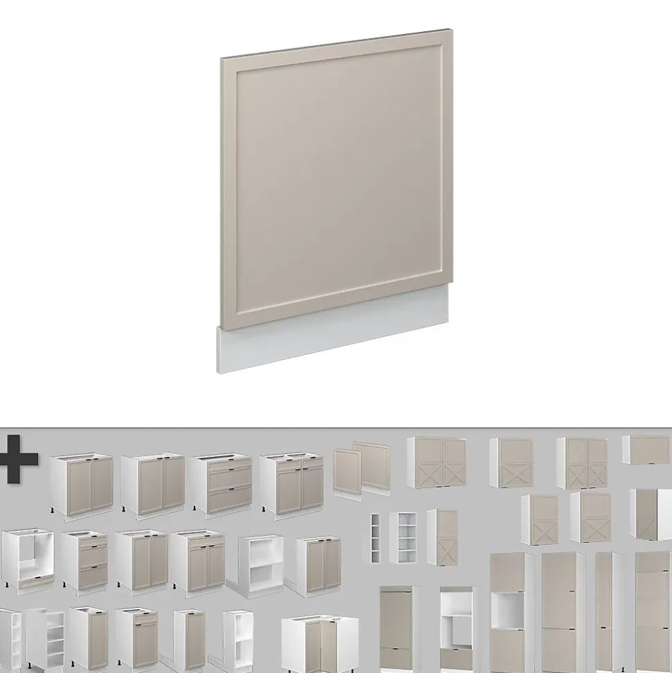 Vicco Armoires de cuisine GrisBeige 60cm , PT Chêne