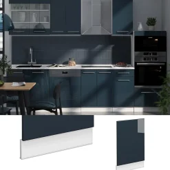 Vicco Armoires de cuisine Bleu foncé brillant 45cm , PT Marbre