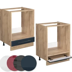 Vicco Armoires de cuisine Bleu foncé brillant 60cm sans PT