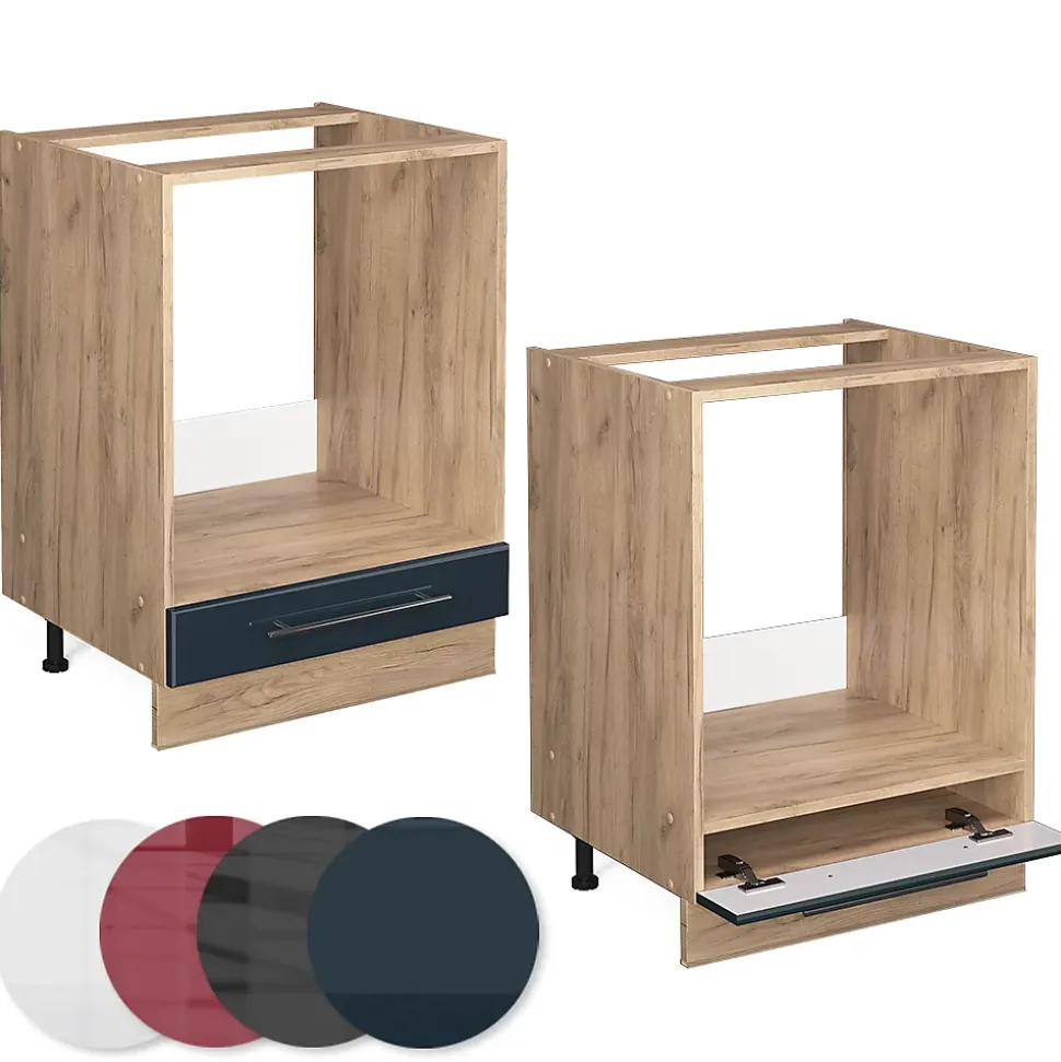 Vicco Armoires de cuisine Bleu foncé brillant 60cm sans PT