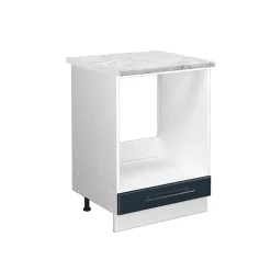 Vicco Armoires de cuisine Bleu foncé brillant 60cm , PT Marbre