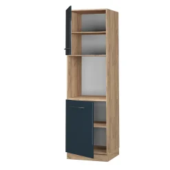 Vicco Armoires de cuisine Bleu foncé brillant 60cm ouvert