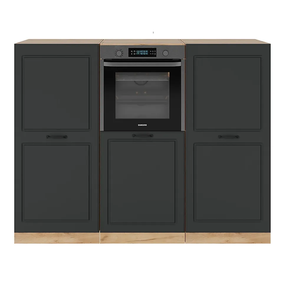 Vicco Bloc cuisine Anthracite Campagne/Chêne doré 180cm sans PT