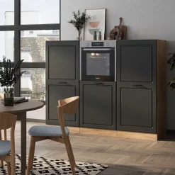 Vicco Bloc cuisine Anthracite Campagne/Chêne doré 180cm sans PT