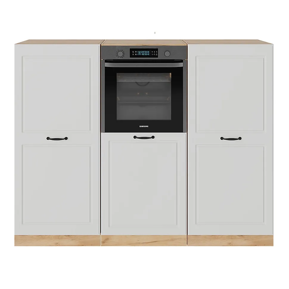 Vicco Bloc cuisine Blanc campagnard/Chêne doré 180cm sans PT