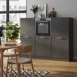 Vicco Bloc cuisine Béton/Anthracite 180cm sans PT