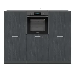 Vicco Bloc cuisine Béton/Anthracite 180cm sans PT