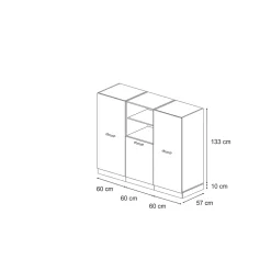 Vicco Bloc cuisine Sonoma/Chêne doré 180cm sans PT
