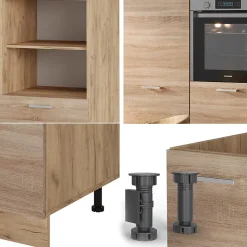 Vicco Bloc cuisine Sonoma/Chêne doré 180cm sans PT