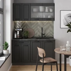 Vicco Cuisine Anthracite maison de campagne/anthracite 140cm sans PT