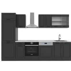 Vicco Cuisine Anthracite maison de campagne/anthracite 300cm , PT Marbre