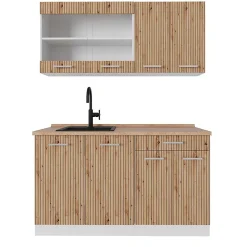 Vicco Cuisine Artisan chêne/blanc 140cm , PT Chêne