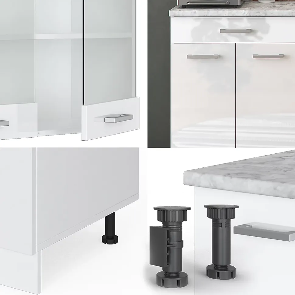 Vicco Cuisine blanc brillant/blanc 140cm , PT Anthracite