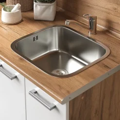 Vicco Cuisine Blanc brillant/Chêne doré 160cm avec meuble four encastrable sans PT