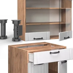 Vicco Cuisine Blanc campagne 140cm sans PT