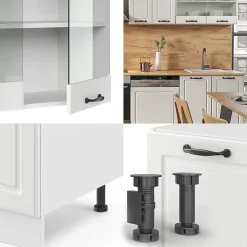 Vicco Cuisine Blanc campagne/blanc 300cm , PT Anthracite