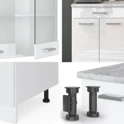 Vicco Cuisine Blanc 140cm , PT Marbre