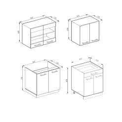 Vicco Cuisine Blanc 140cm , PT Marbre