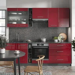 Vicco Cuisine Bordeaux haute brillance/anthracite 235cm , PT Anthracite