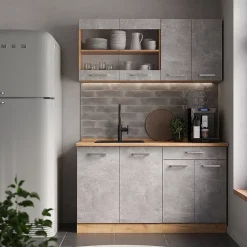 Vicco Cuisine Béton/force dor Chêne 140cm sans PT